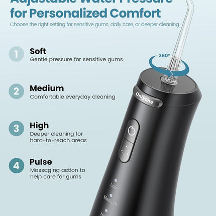 Water Flosser with Adjustable Pressure, Rechargeable Cordless Oral Irrigator, 300ML Tank