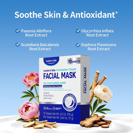 3D Contoured Carnosine Face Mask – Wrinkle Repair & Deep Hydration