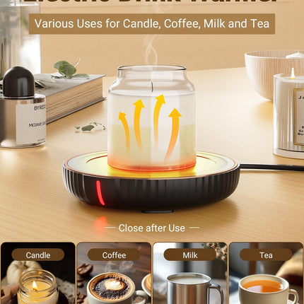 Large Candle Warmer Plate, Coffee Mug Warmer, Electric Cup Heater for Desk