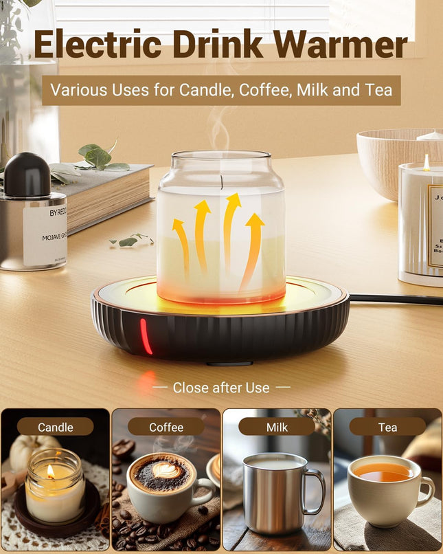 Large Candle Warmer Plate, Coffee Mug Warmer, Electric Cup Heater for Desk