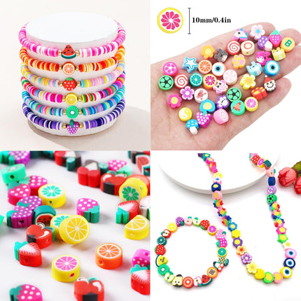 1000PCS Polymer Clay Beads Kit 24 Styles for Bracelet Jewelry Making DIY