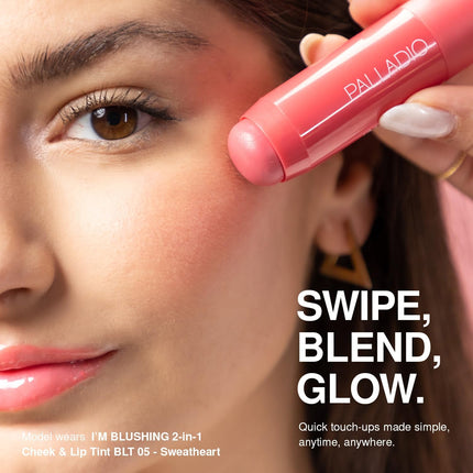 I'm Blushing 2-in-1 Cheek & Lip Tint, Buildable Cream Blush Stick, Dainty Shade