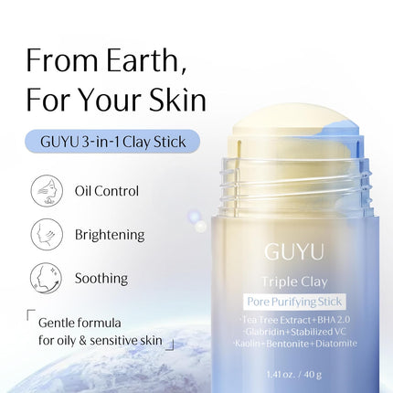 Bentonite Clay Mask Stick 1.41oz, Kaolin Tea Tree Vitamin C Pore Refining Mask