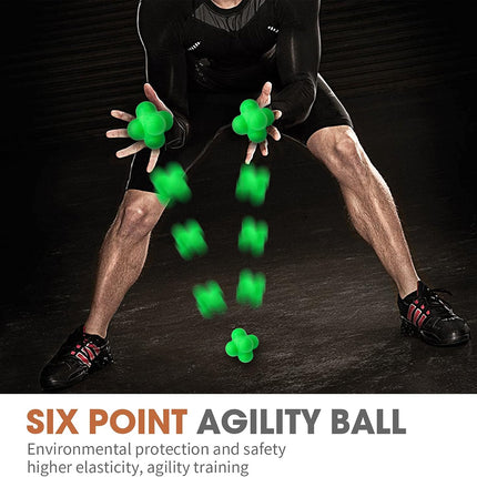 3 Pack Reaction Balls 2.83 Inch Rubber Reflex Training Balls for Hand-Eye Coordination