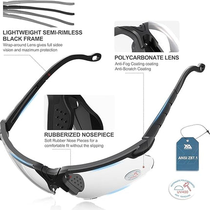Shooting Glasses for Adults – Anti-Fog Safety Glasses with Case