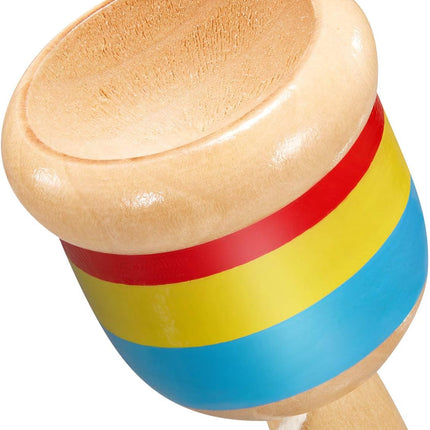 2 Pack Wooden Cup and Ball Catch Game with String, Hand-Eye Coordination Skill Toy