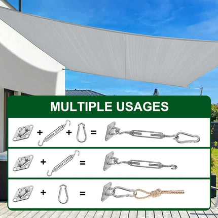 80PCS Shade Sail Hardware Kit, 6" Stainless Steel for Garden & Outdoors