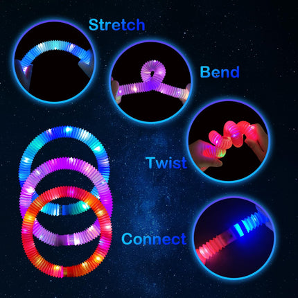 Christmas Glow Glasses & LED Pop Tubes – 6PCS Light-Up Party Favors for Kids