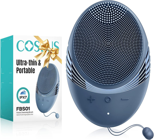 FBS01 Facial Cleansing Brush Silicone Face Scrubber Rechargeable Navy Blue