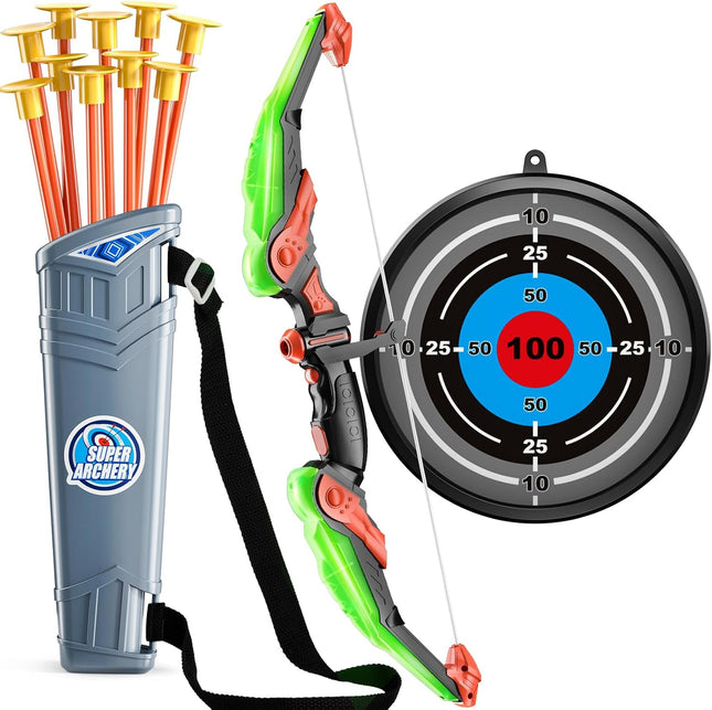 Archery Toy Set for Kids Bow Arrow with Target Quiver Indoor Outdoor Game