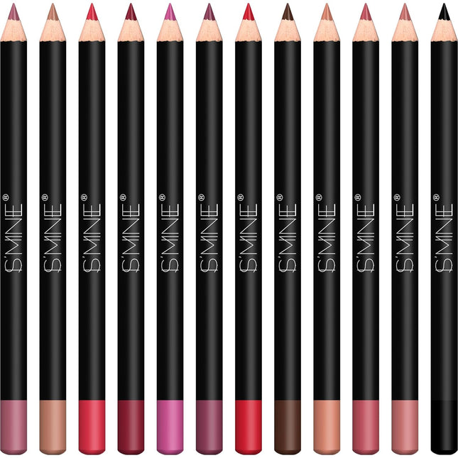 12 Colors Matte Lip Liner Pencil Set High Pigment Long Lasting Makeup
