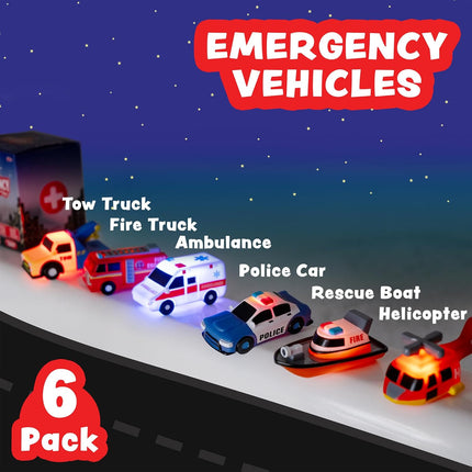 6 Pack Light Up Bath Toys Water Activated Flashing Color Change Cars