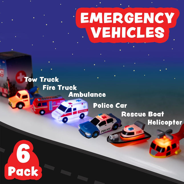 6 Pack Light Up Bath Toys Water Activated Flashing Color Change Cars