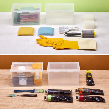 2 Pack Konnect 4 Qt Storage Containers w/ Lids Clear Office Organizer
