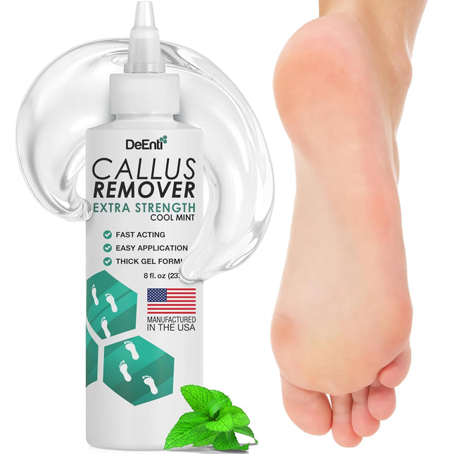 Salon-Grade Callus Remover Gel – 8oz for Feet, Cracked Heels, Dry Skin, Cool Mint