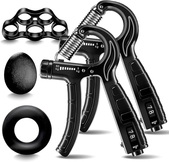5-Pack Hand Gripper Strengthener Set – Forearm & Finger Exercisers for Athletes