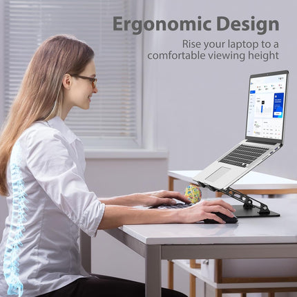 Portable Metal Laptop Stand Adjustable Notebook Holder with Cooling Design