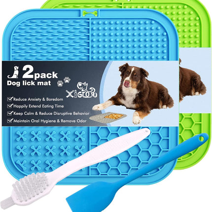 2-Pack Dog Lick Pads – Large Slow Feeder Mat with Suction Cups for Treats & Food