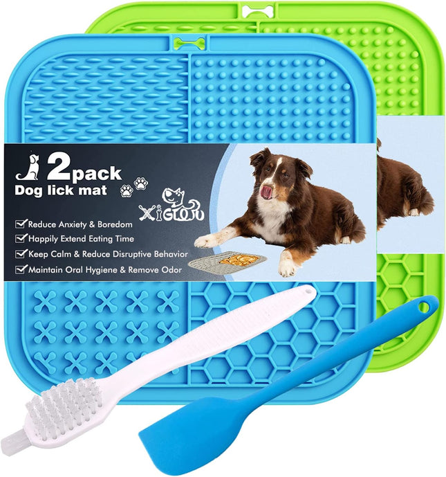 2-Pack Dog Lick Pads – Large Slow Feeder Mat with Suction Cups for Treats & Food
