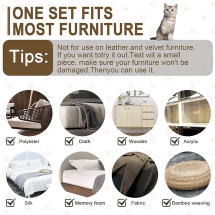Anti-Cat Scratch Furniture Tape – 10 Pack, Double-Sided, Sofa & Couch Protect
