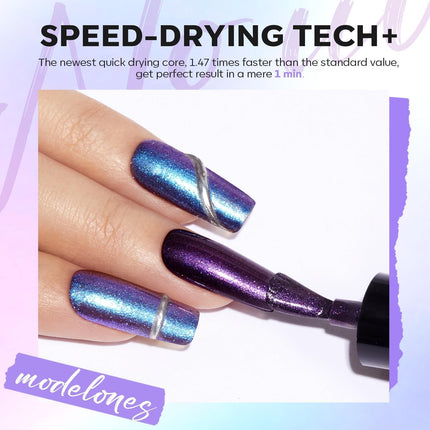 6-Color Holographic Aurora Nail Polish Set, Quick-Dry Shimmer Glitter, No UV Lamp