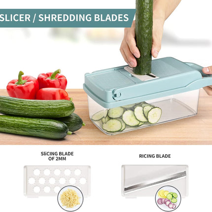 420 Stainless Steel Vegetable Chopper Dicer with 8 Blades Egg Separator