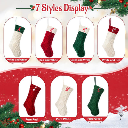 Red Monogram Christmas Stocking 18’’ – Holiday Stocking for Fireplace