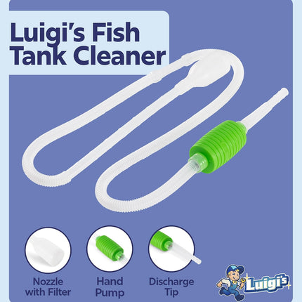Aquarium Gravel Vacuum Cleaner Hand Siphon Hose for Fish Turtle Tank Water Changes