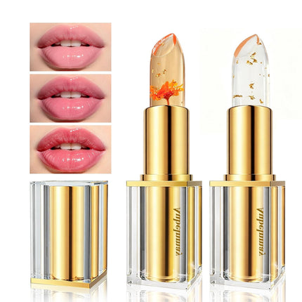 2PCS Crystal Jelly Lipstick Temperature Color Changing Moisturizing Balm
