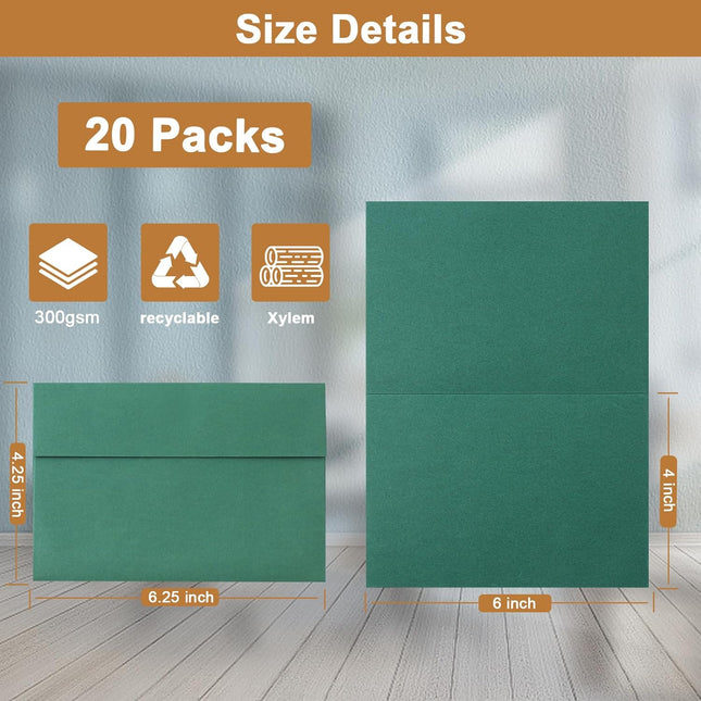 10 Assorted Colors Note Cards & Envelopes – 20 Packs, 4x6 Heavyweight Cardstock