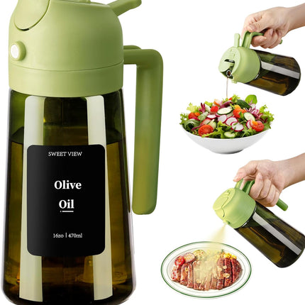 Olive Oil Dispenser 16oz – Glass Oil Sprayer for Cooking, Salad & BBQ