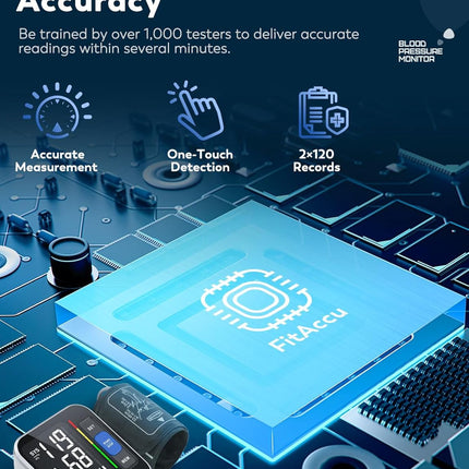 Upper Arm Blood Pressure Monitor, Large Display, 2 Users, 240 Memory, HR