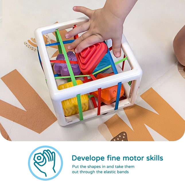 6PCS Montessori Toys for Toddlers 1+ – Sensory Shape Learning Cubes Set