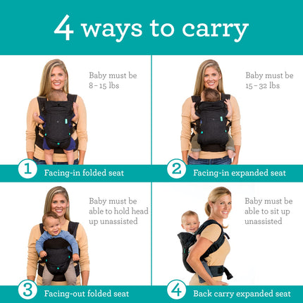 Flip 4-in-1 Convertible Baby Carrier – Adjustable & Ergonomic, Newborn to Toddler