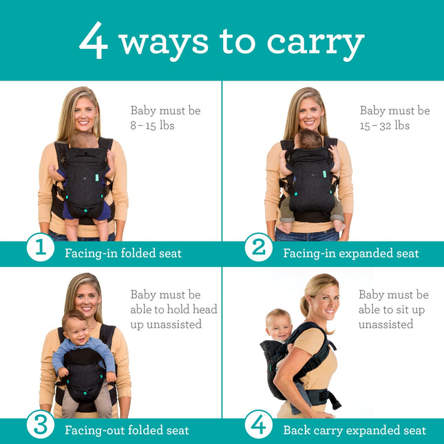 Flip 4-in-1 Convertible Baby Carrier – Adjustable & Ergonomic, Newborn to Toddler
