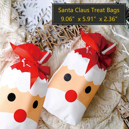 24PCS Christmas Treat Bags – Santa Drawstring Candy & Party Favor Bags