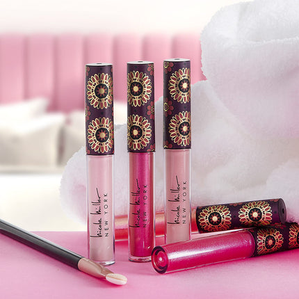 Lip Gloss Collection 10-Pc Shimmer Set, Long-Lasting Color, Pink Gloss for Women
