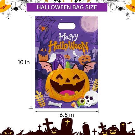 40-Piece Halloween Treat Bags with Handles, Ghost Pumpkin Trick-or-Treat Goodie Bags