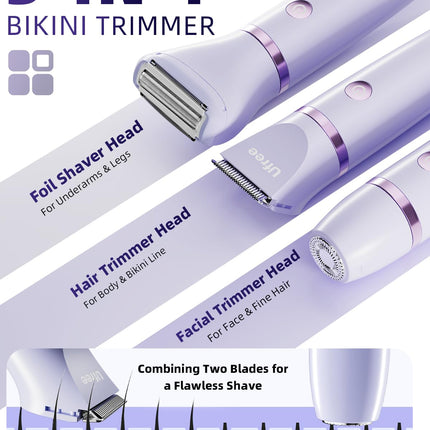 Electric Bikini Trimmer for Women – Waterproof Rechargeable Body Shaver