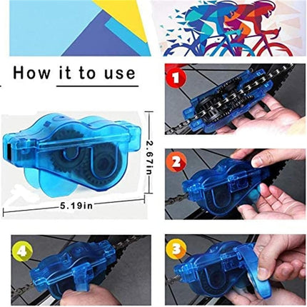 9PCS Bike Cleaning Kit with Chain Cleaner Brush Tools for Bicycles
