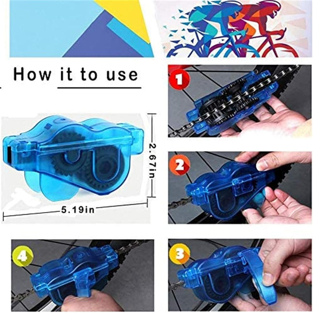 9PCS Bike Cleaning Kit with Chain Cleaner Brush Tools for Bicycles