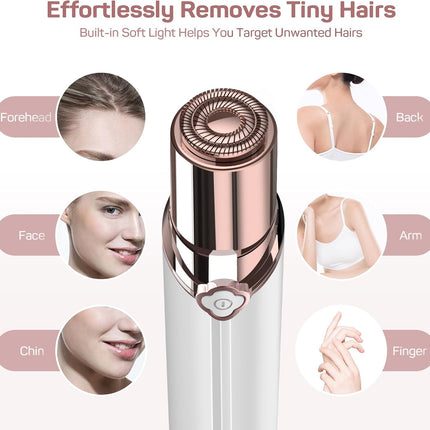 Electric Facial Hair Remover for Women Painless Face Shaver with 2 Heads