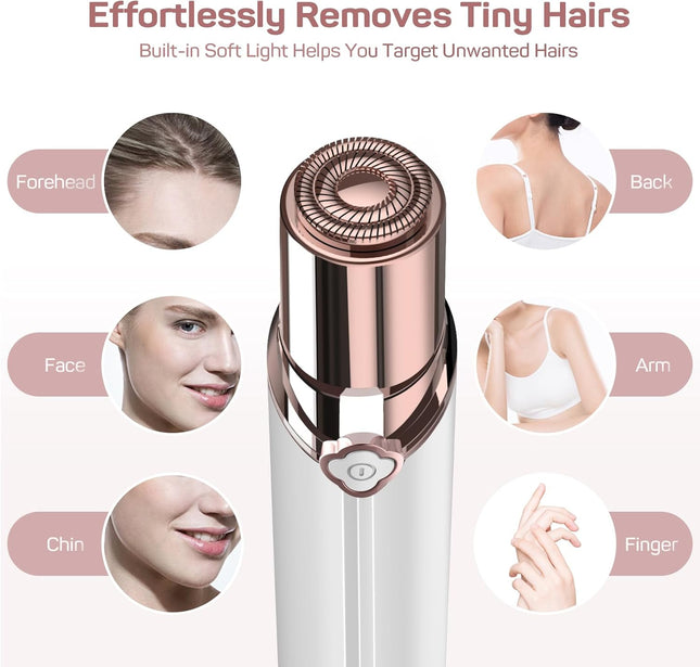 Electric Facial Hair Remover for Women Painless Face Shaver with 2 Heads