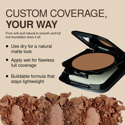 Dual Wet & Dry Foundation with Sponge & Mirror, Squalane-Infused, Buildable Coverage