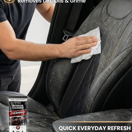 3-in-1 Car Cleaning Wipes, 90-Pack Interior & Exterior Cleaner, Glass & Protectant