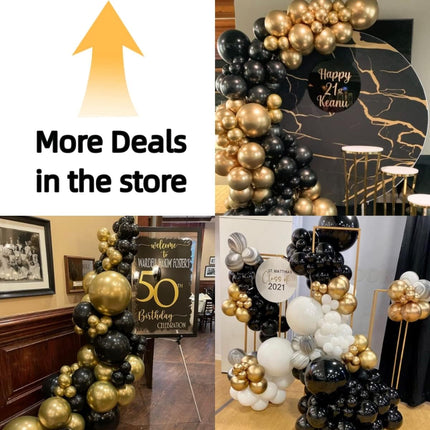100-Piece Black Gold Balloon Garland – New Year 2026, Wedding & Event Decor