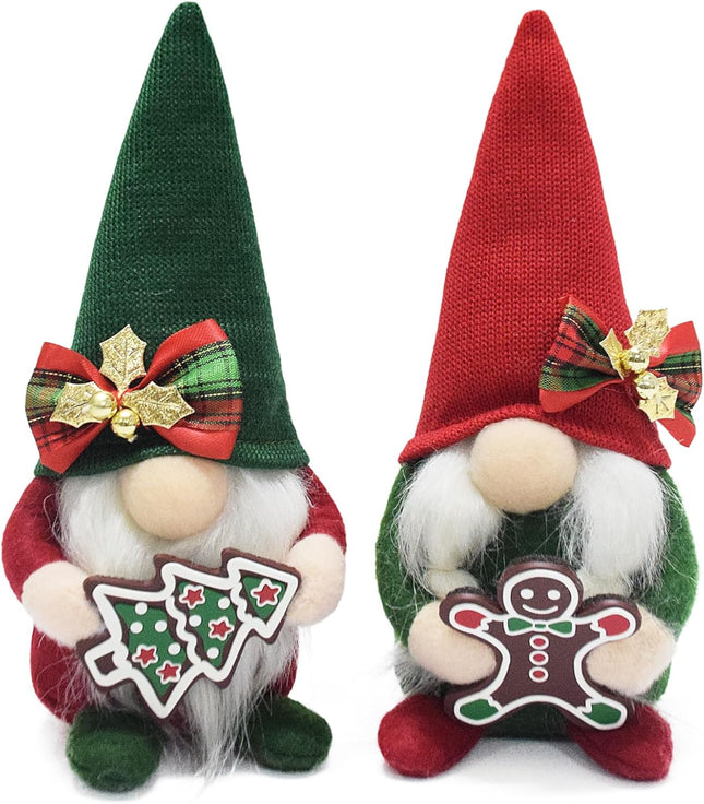 Christmas Gnomes Plush – Handmade Red Swedish Tomte with Gingerbread Decoration