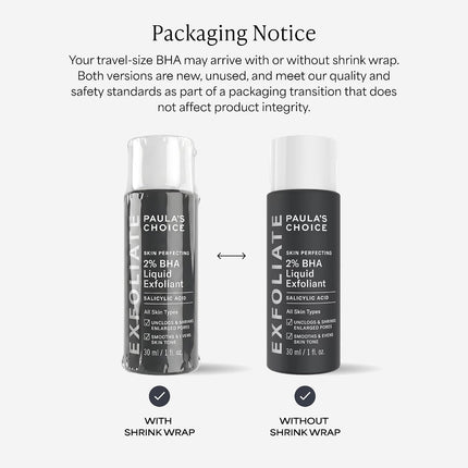 SKIN PERFECTING 2% BHA Liquid Exfoliant, Salicylic Acid Face Exfoliator Pores & Blackheads