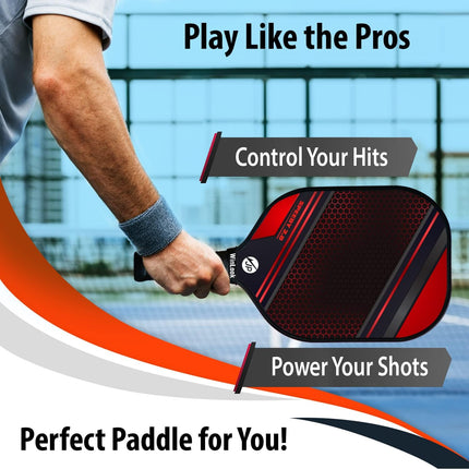 Pickleball Paddle Set with 2 Graphite Paddles, 3 Balls and Carry Bag for Indoor Outdoor