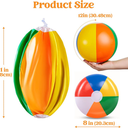 12-Pack Inflatable Beach Balls 12” – Pool Toys, Party Favors & Luau Decor